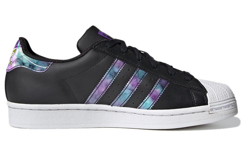 (WMNS) adidas originals Superstar 'Black White Purple' GZ5216 2