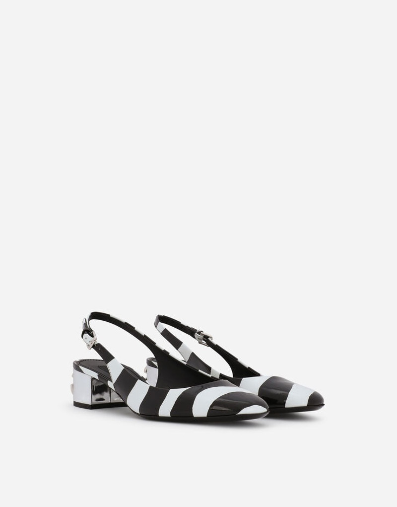 Dolce & Gabbana Printed patent leather slingbacks with DG Karol heel outlook