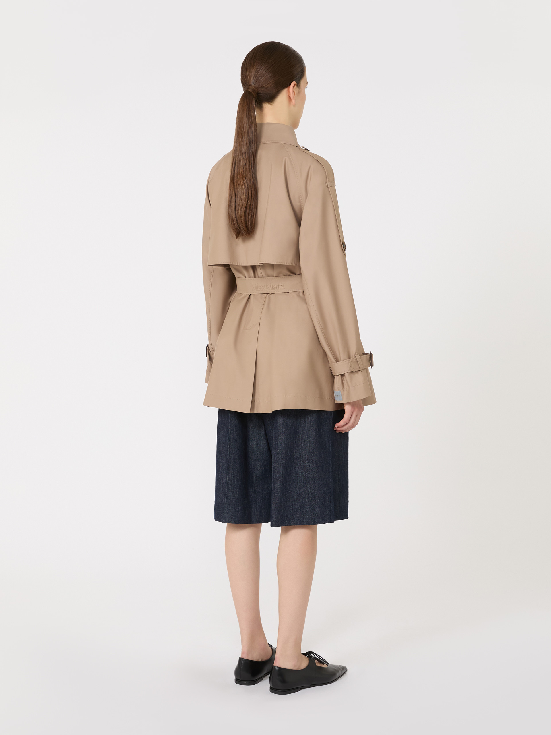 CAROLINE Short double-breasted trench coat in water-repellent cotton twill - 4