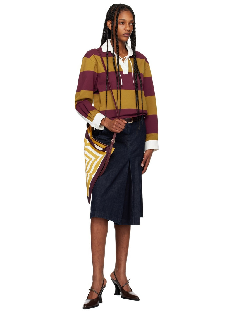 Dries Van Noten Tan & Red Striped Polo outlook