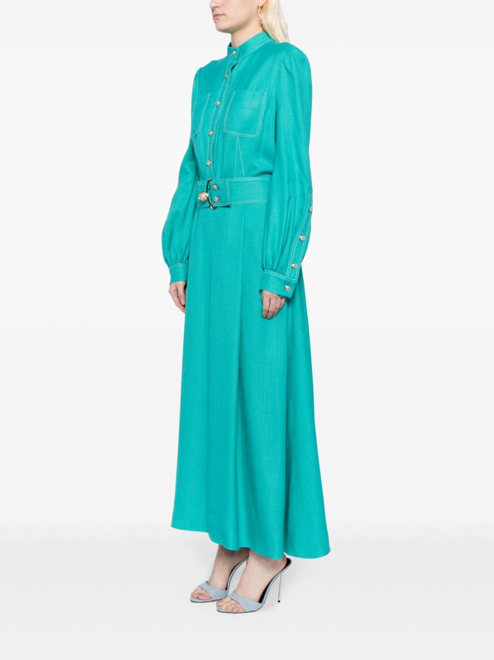 A-line belted maxi dress - 3