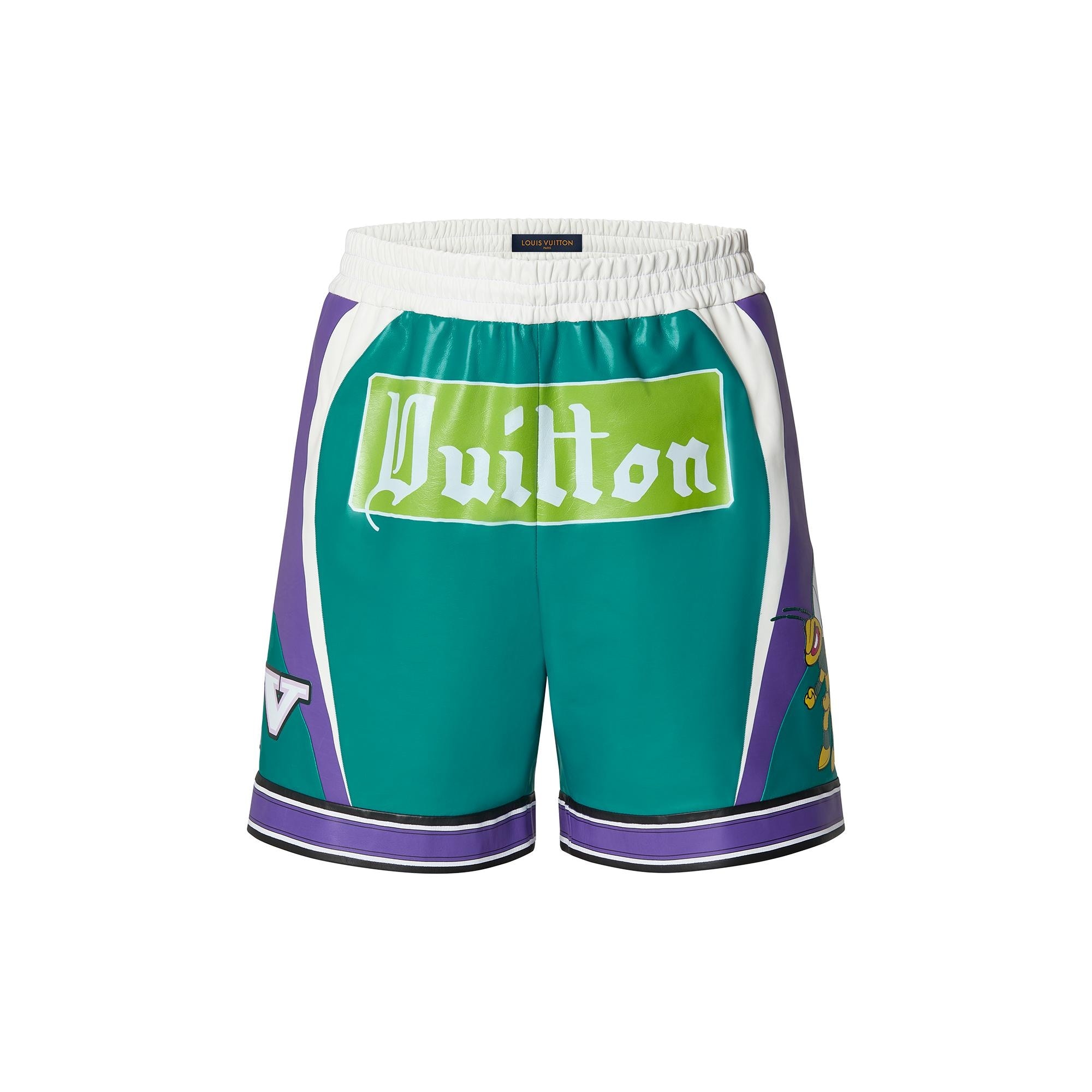 LV Graphic Sporty Leather Shorts - 1