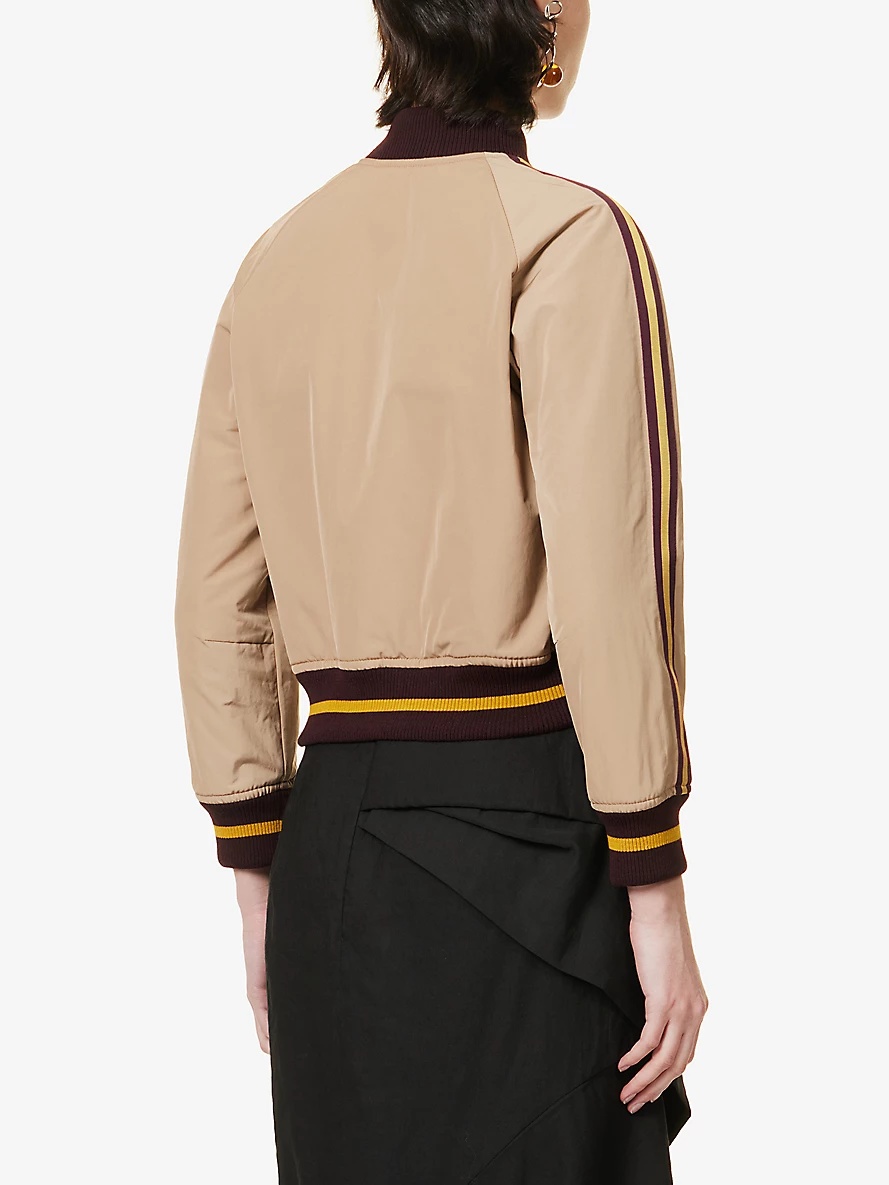 Striped-trim side-pocket woven jacket - 4