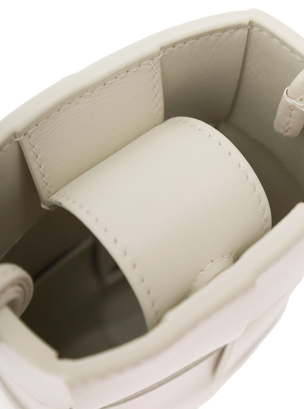 Bottega Veneta Women 'Phone Pouch' White Shoulder Bag With Knot Details In Intreccio Nappa Leather W - 4