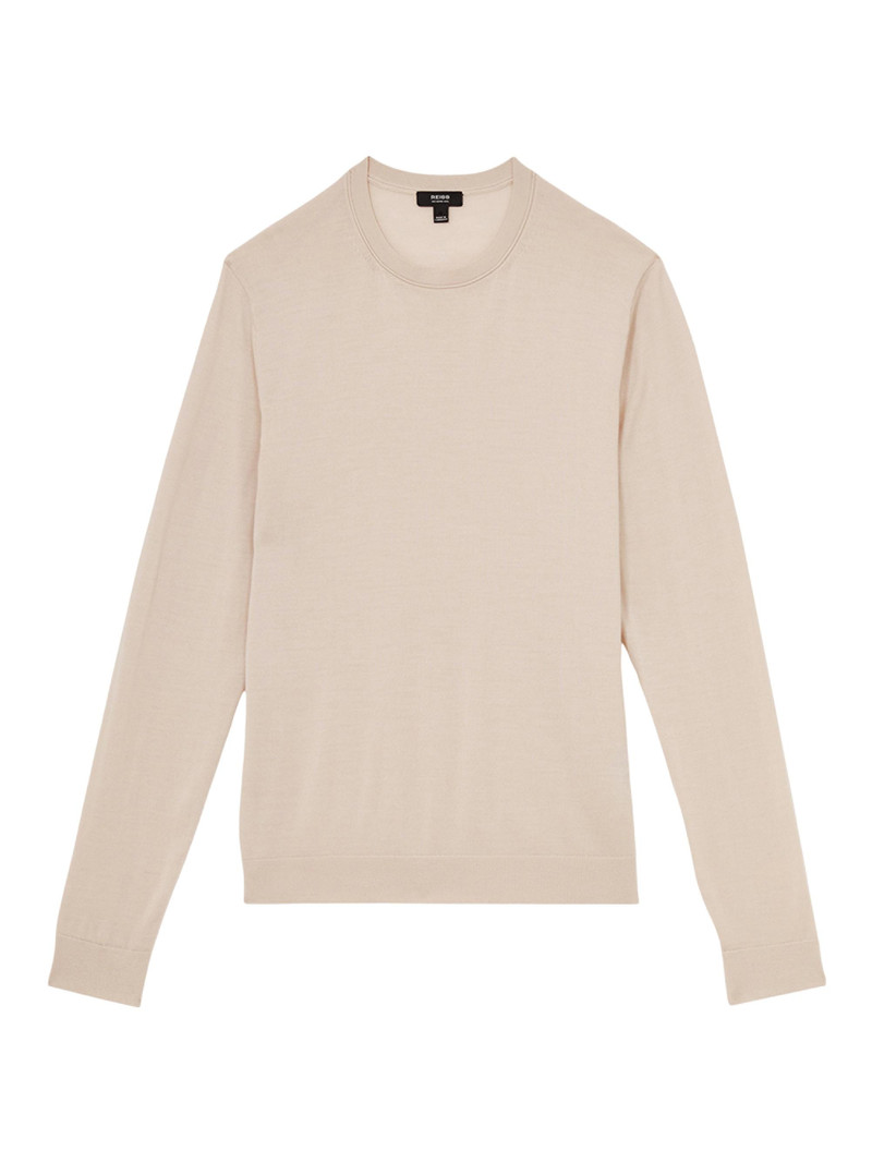 Men's Wessex Merino Wool Crewneck Sweater - Beige 1
