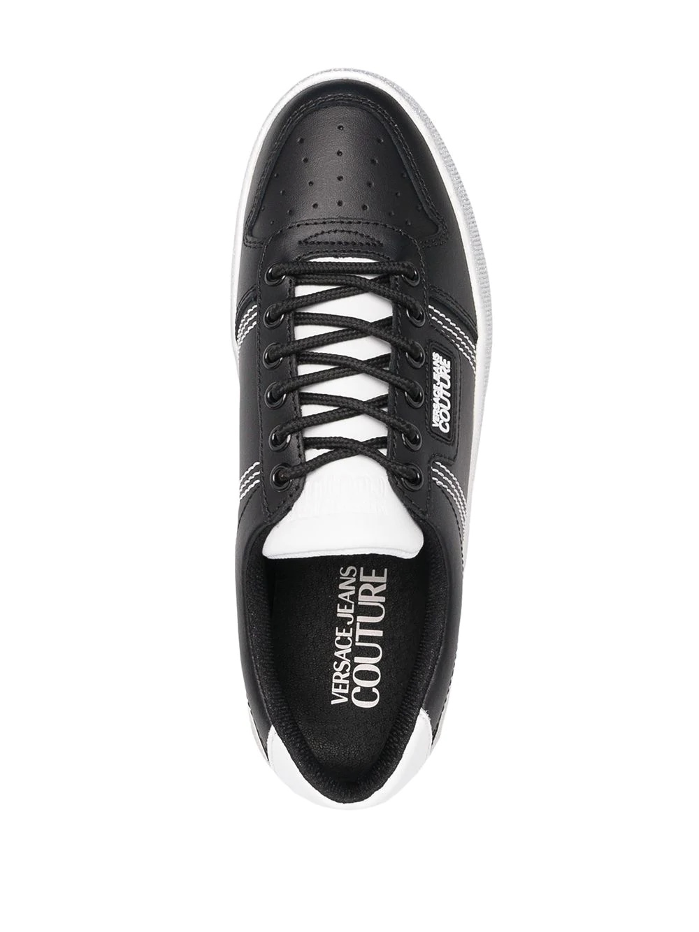 platform sole leather low-top sneakers - 4