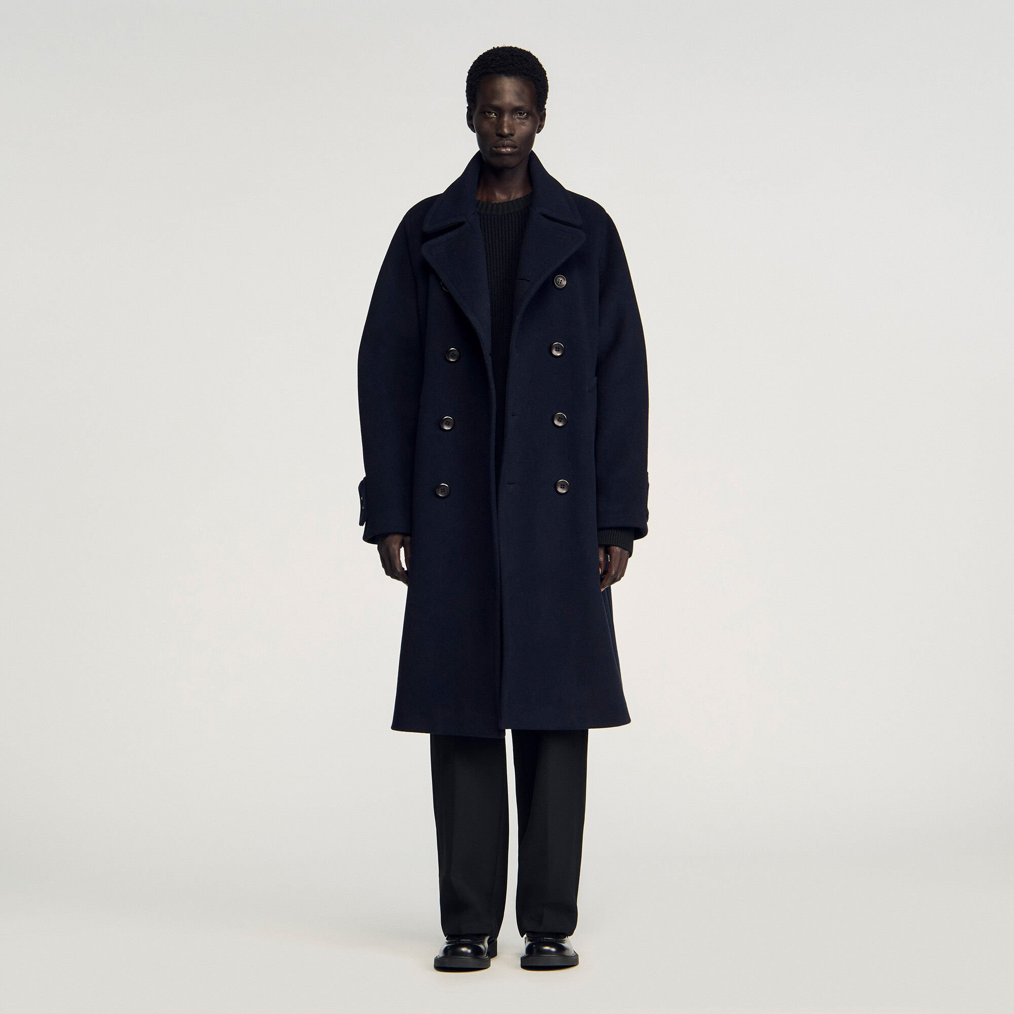 DOUBLE-BREASTED WOOL COAT - 2