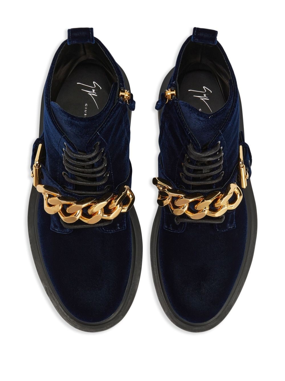 Adric velvet lace-up sneakers - 4