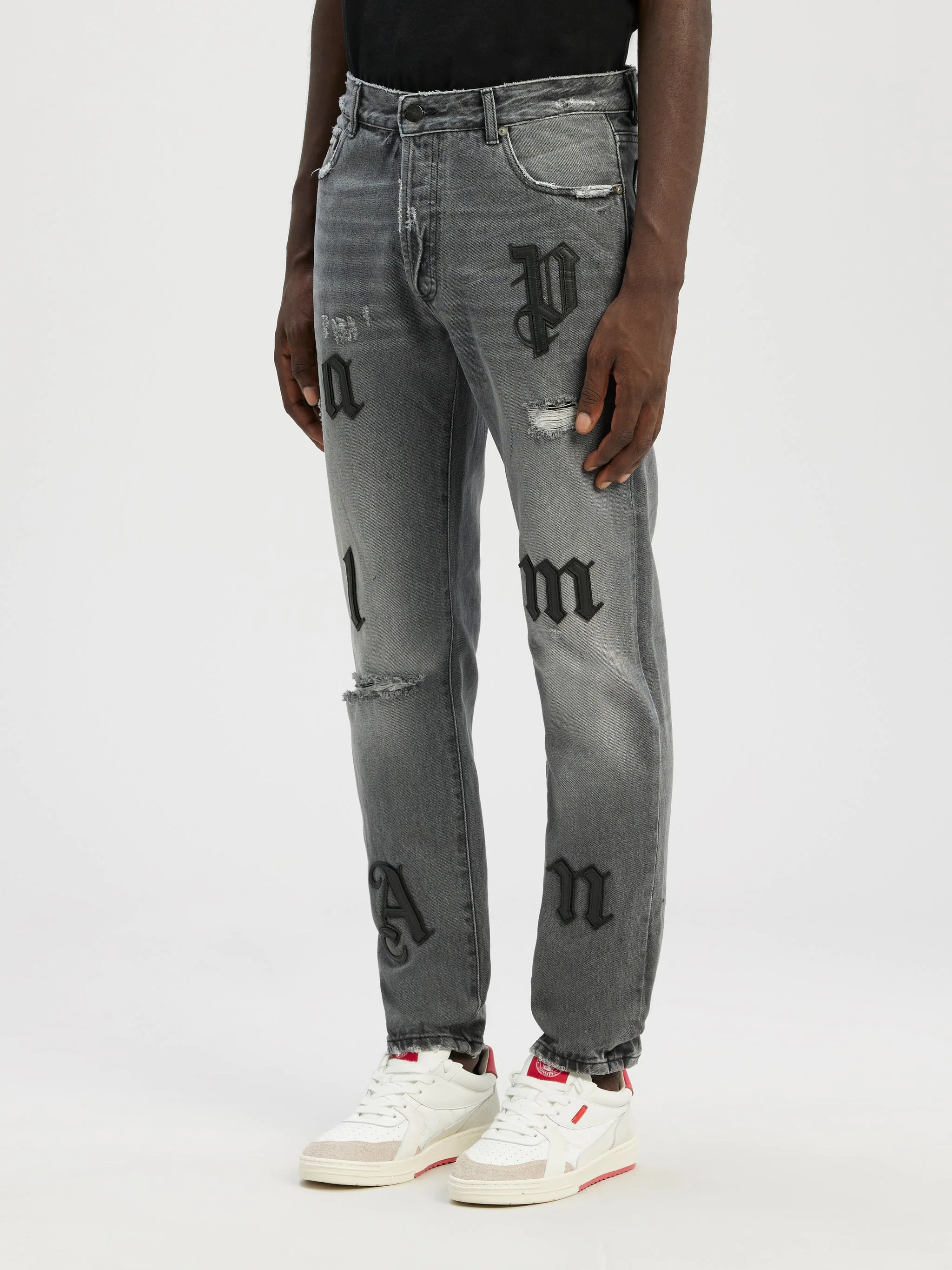 LOGO PATCH CLASSIC DENIM PANTS - 4