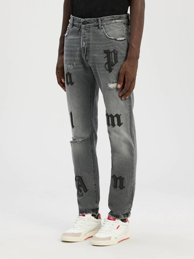 LOGO PATCH CLASSIC DENIM PANTS 4