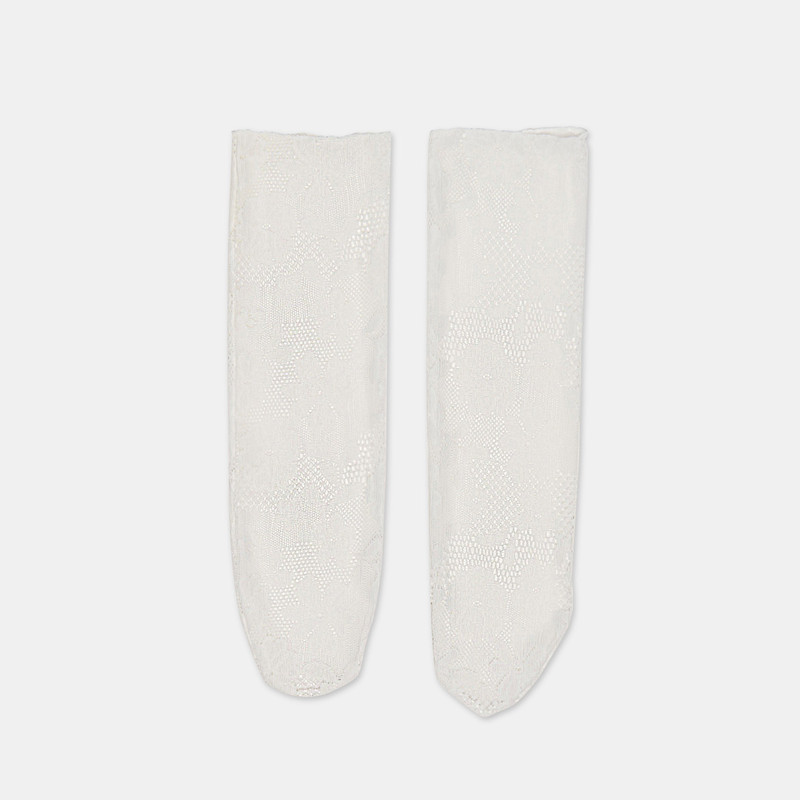 FLORAL LACE SLOUCH SOCKS WHITE 1