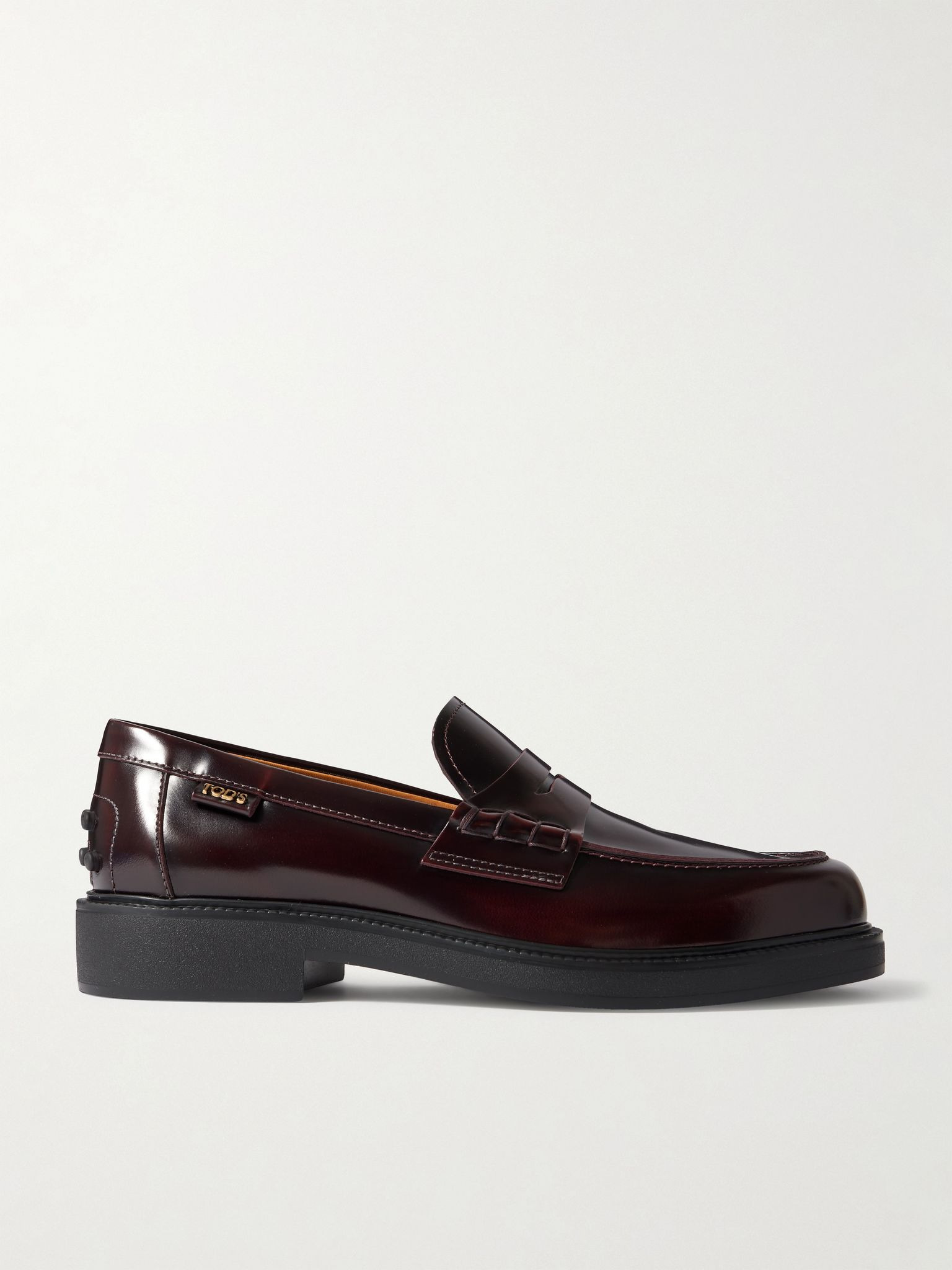 Glossed-leather loafers Dark brown - 1