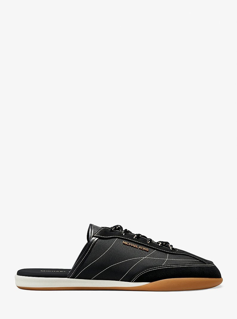 MICHAEL KORS Nolan Nylon and Suede Mule outlook