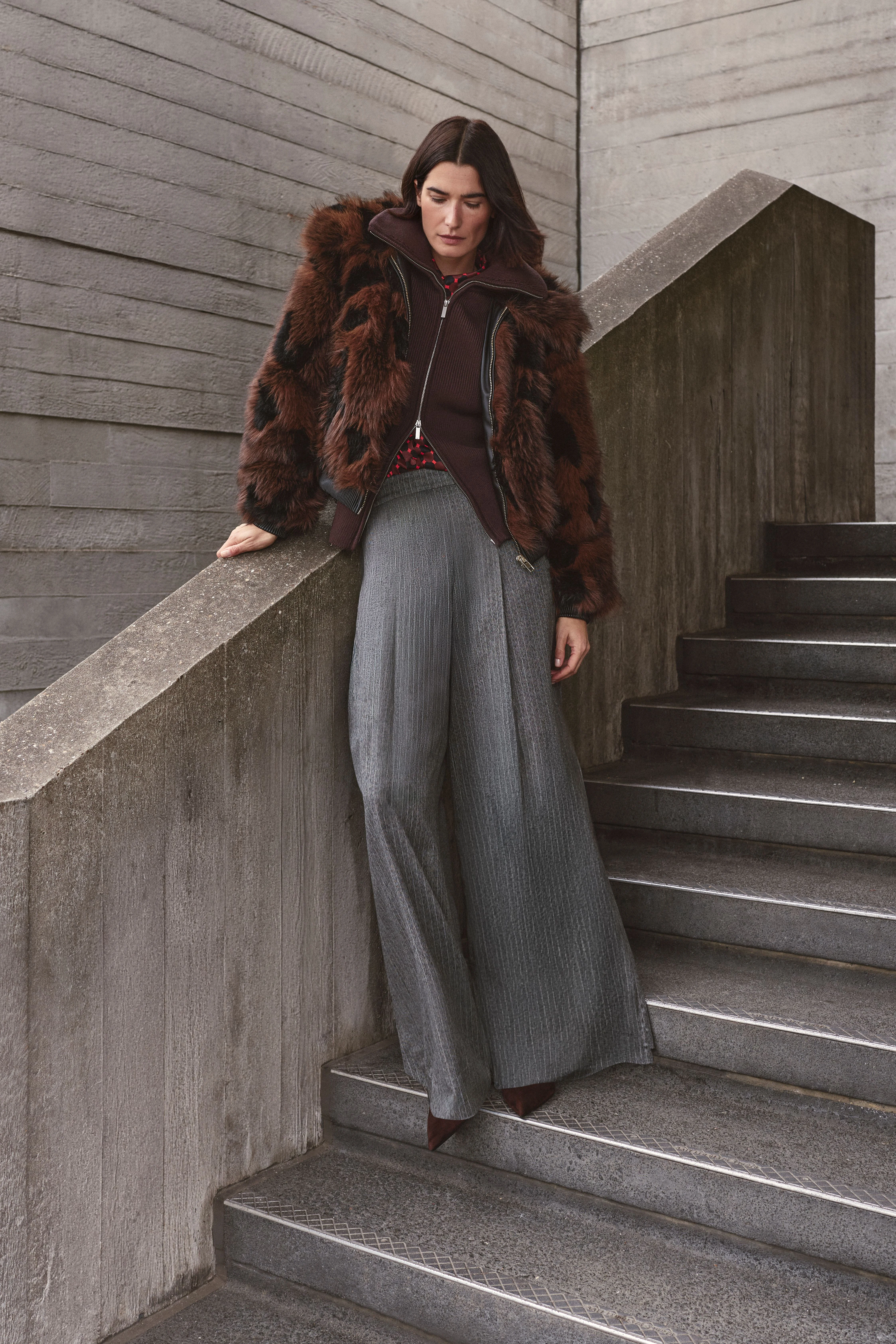Stripe Wide Leg Tailored Trouser - 1