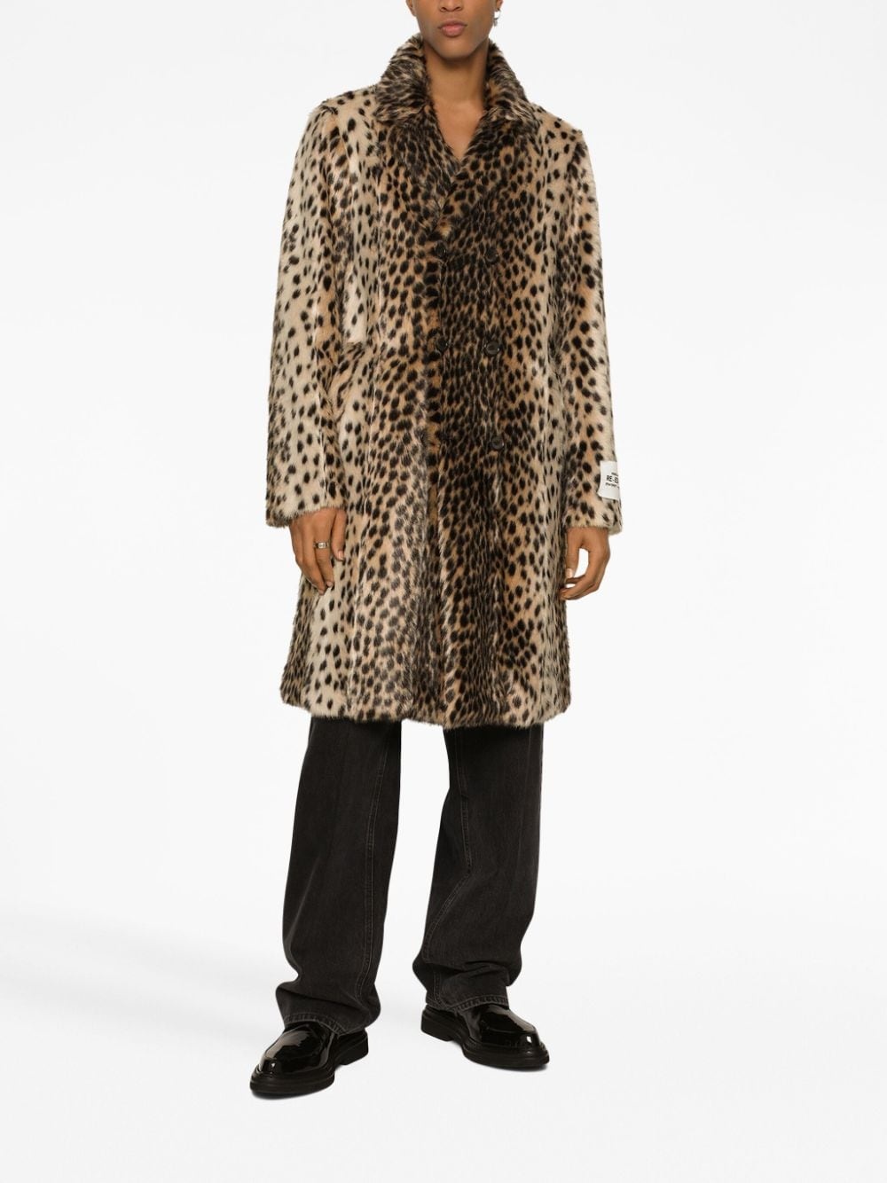 leopard-print faux fur coat - 3