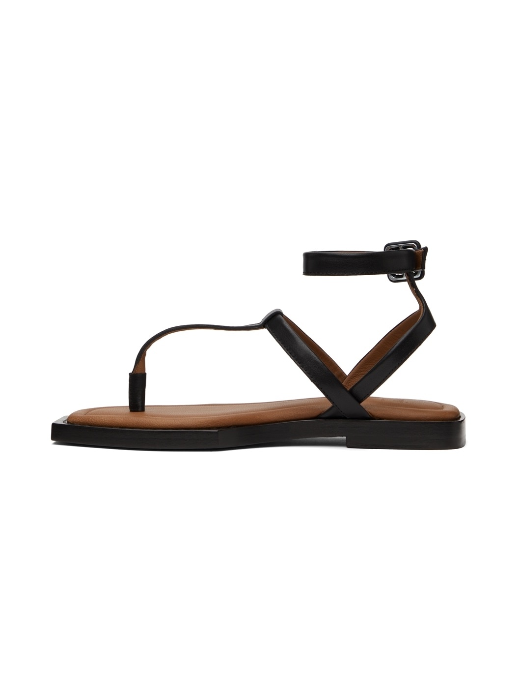 Black Flat Sandals - 3