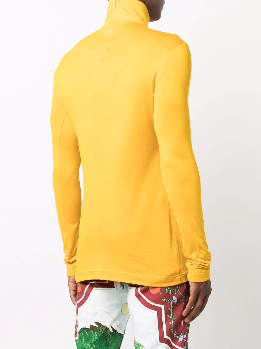 logo-embroidered mock turtleneck top - 4