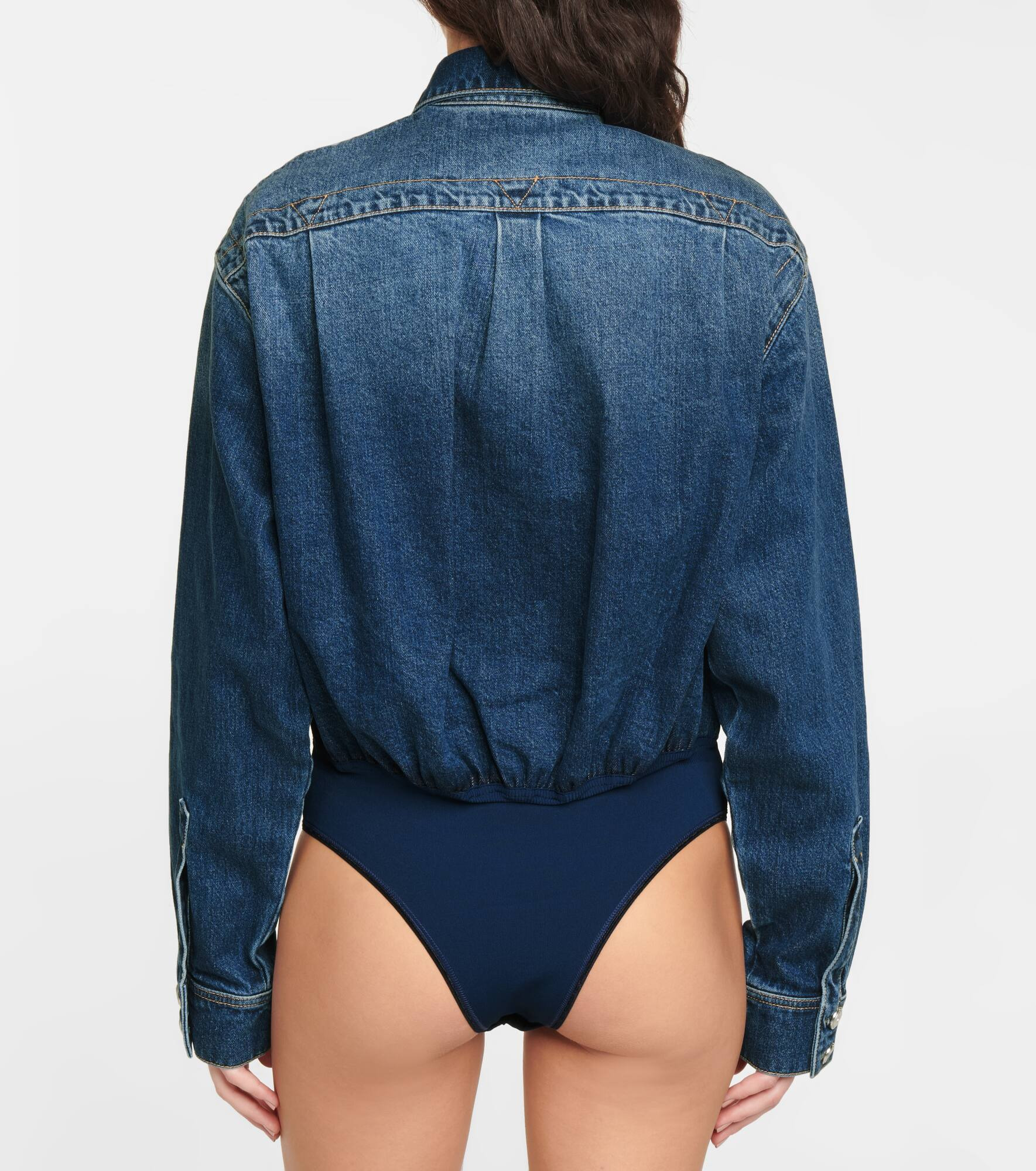 Denim shirt bodysuit - 4