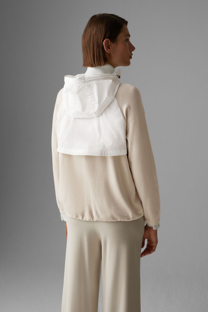 Sohra Knitted hoodie in Light beige/white - 3