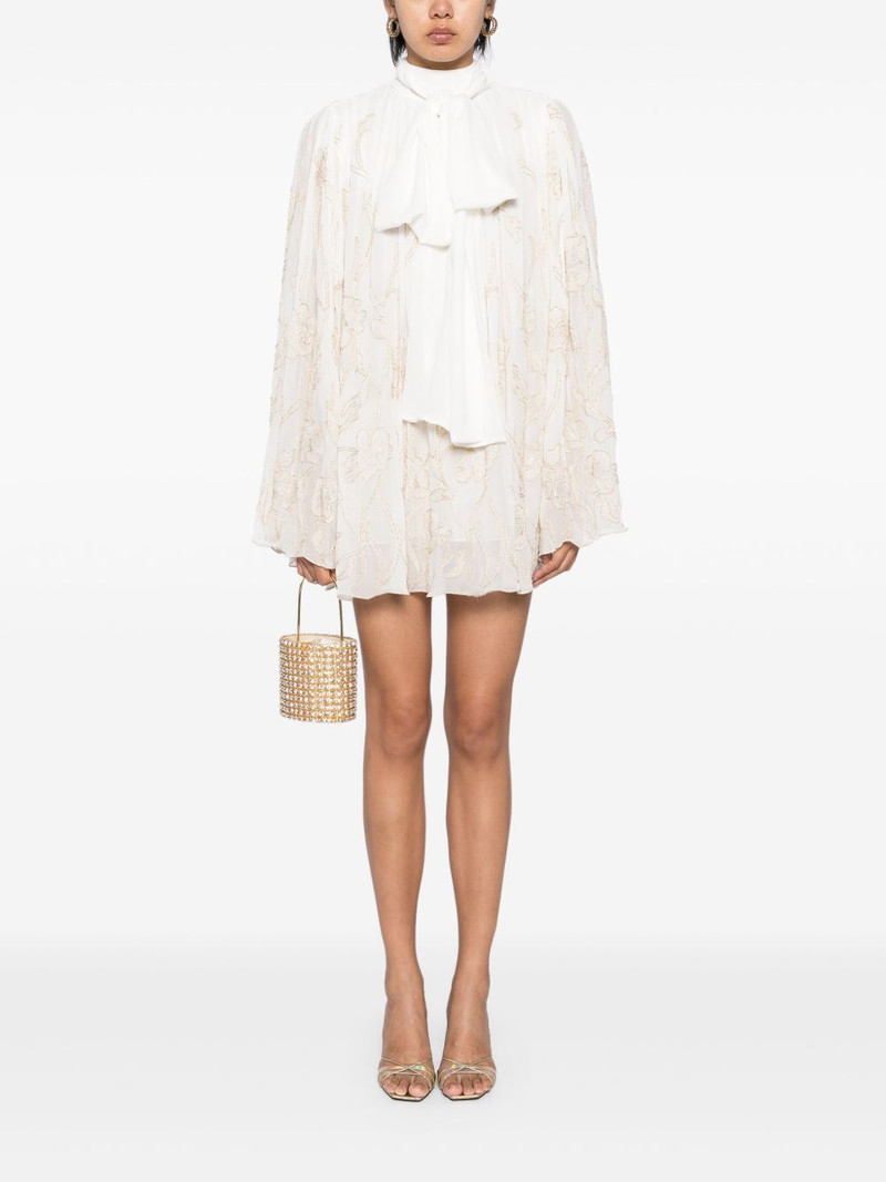 COSTARELLOS floral-embroidered mini dress outlook