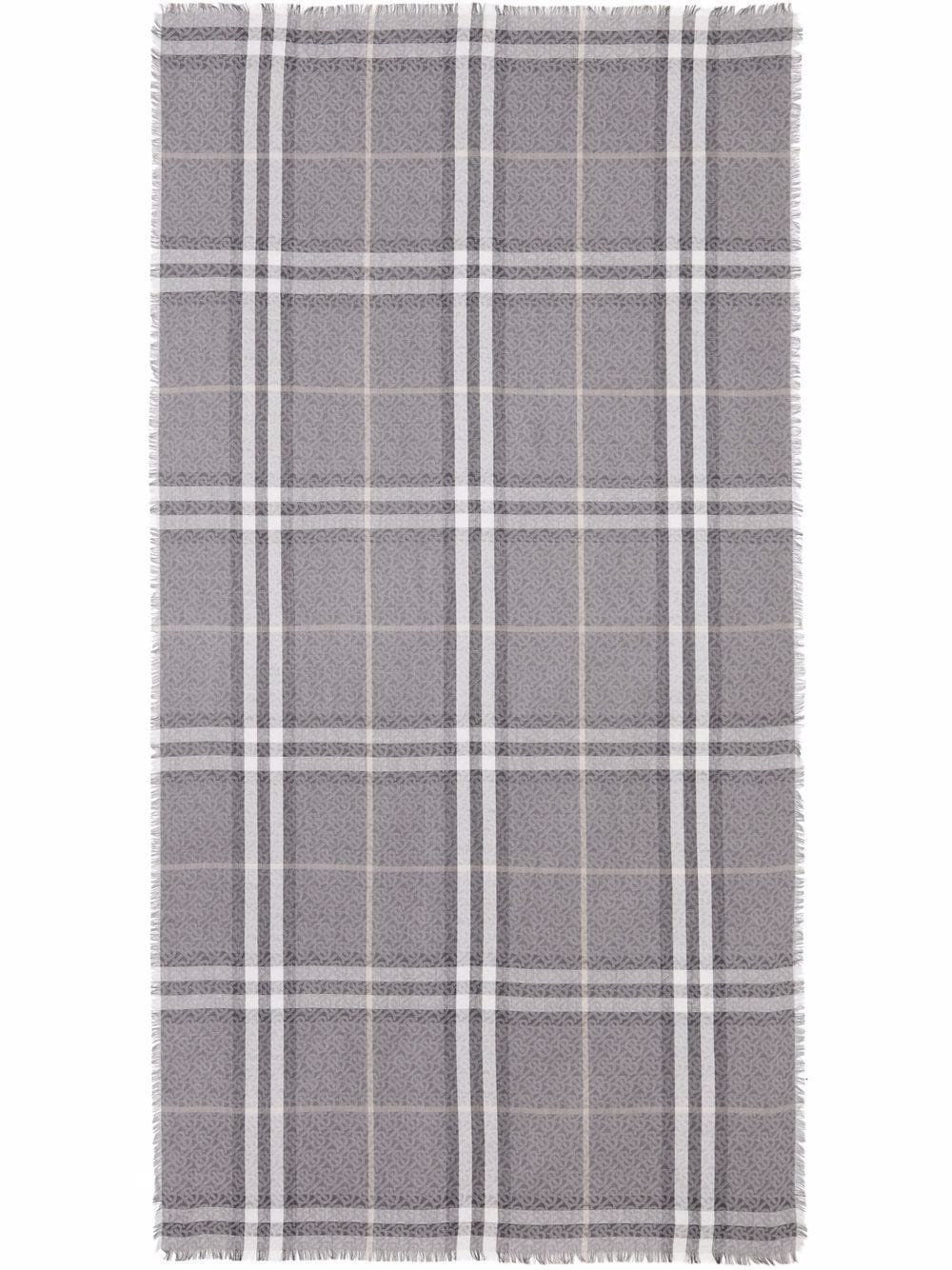 monogram check scarf - 1