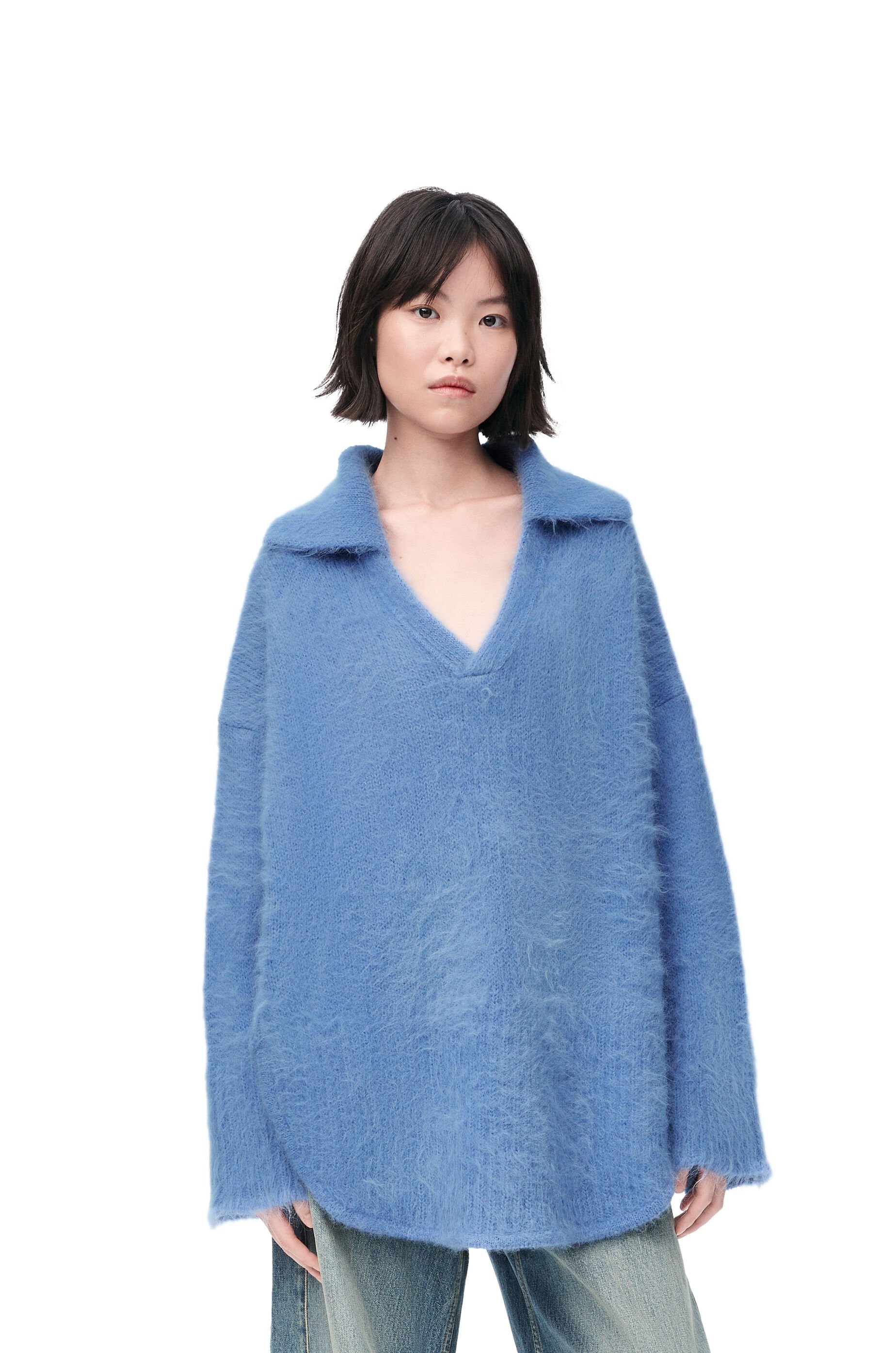 Polo sweater in alpaca and wool blend - 3
