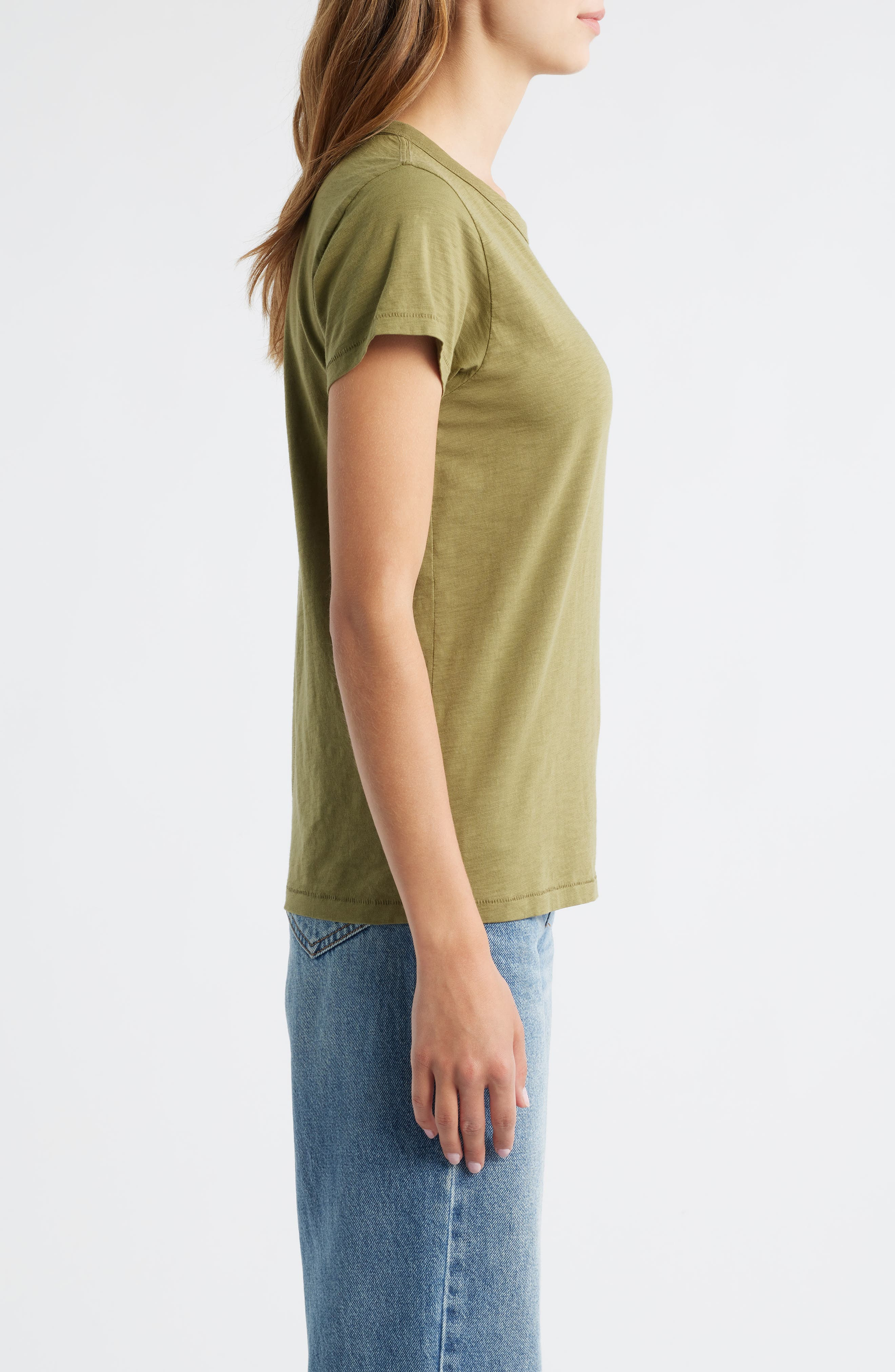 rag & bone The Slub Cotton T-Shirt in Olive at Nordstrom - 3