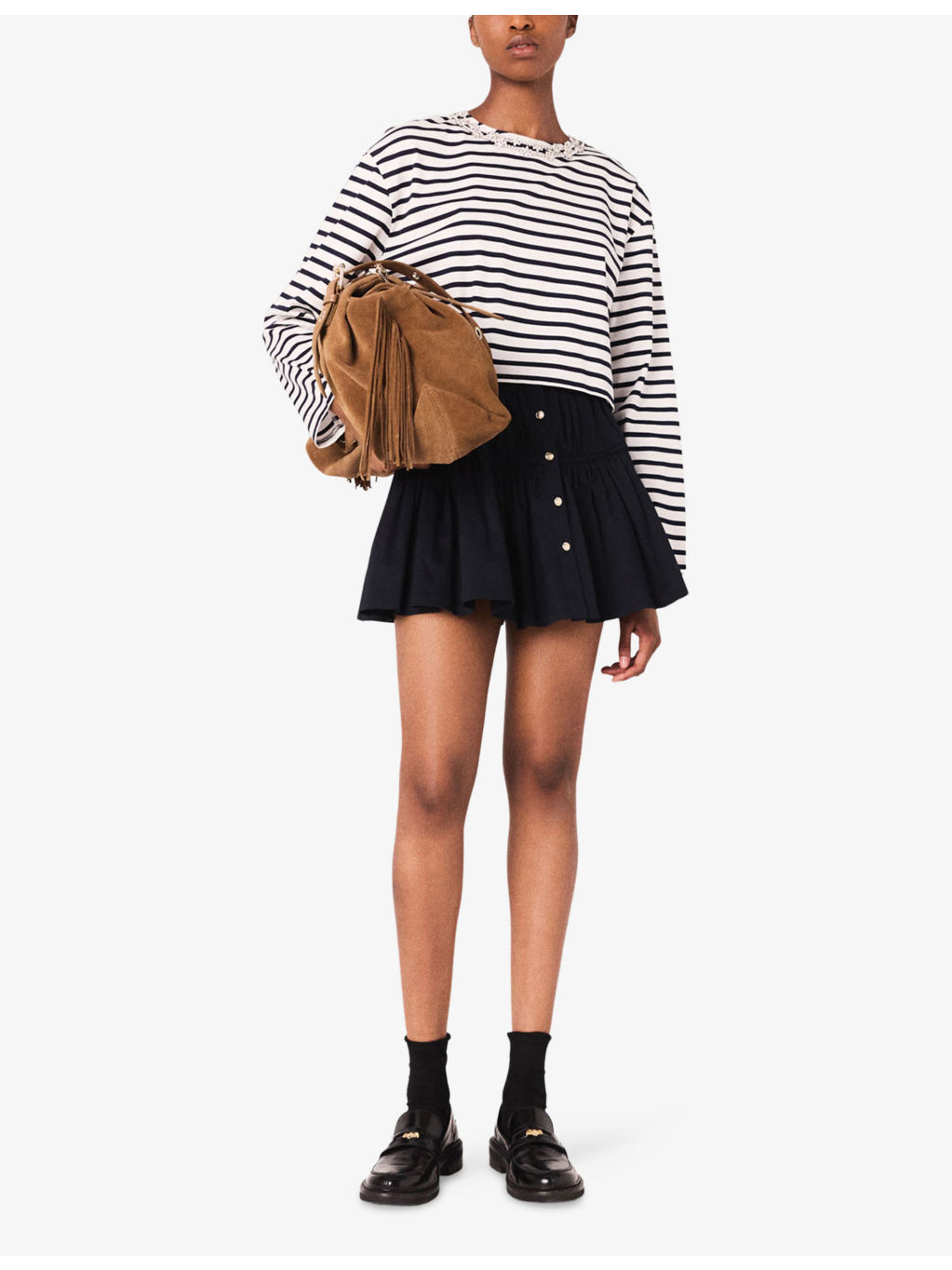 Crystal-Embellished Striped Cotton-Jersey T-Shirt - 2