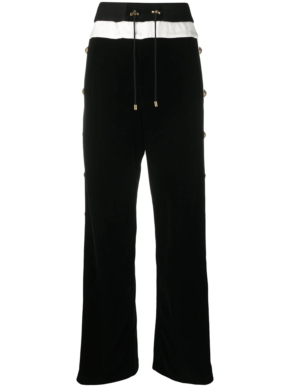 buttoned wide-leg trousers - 1