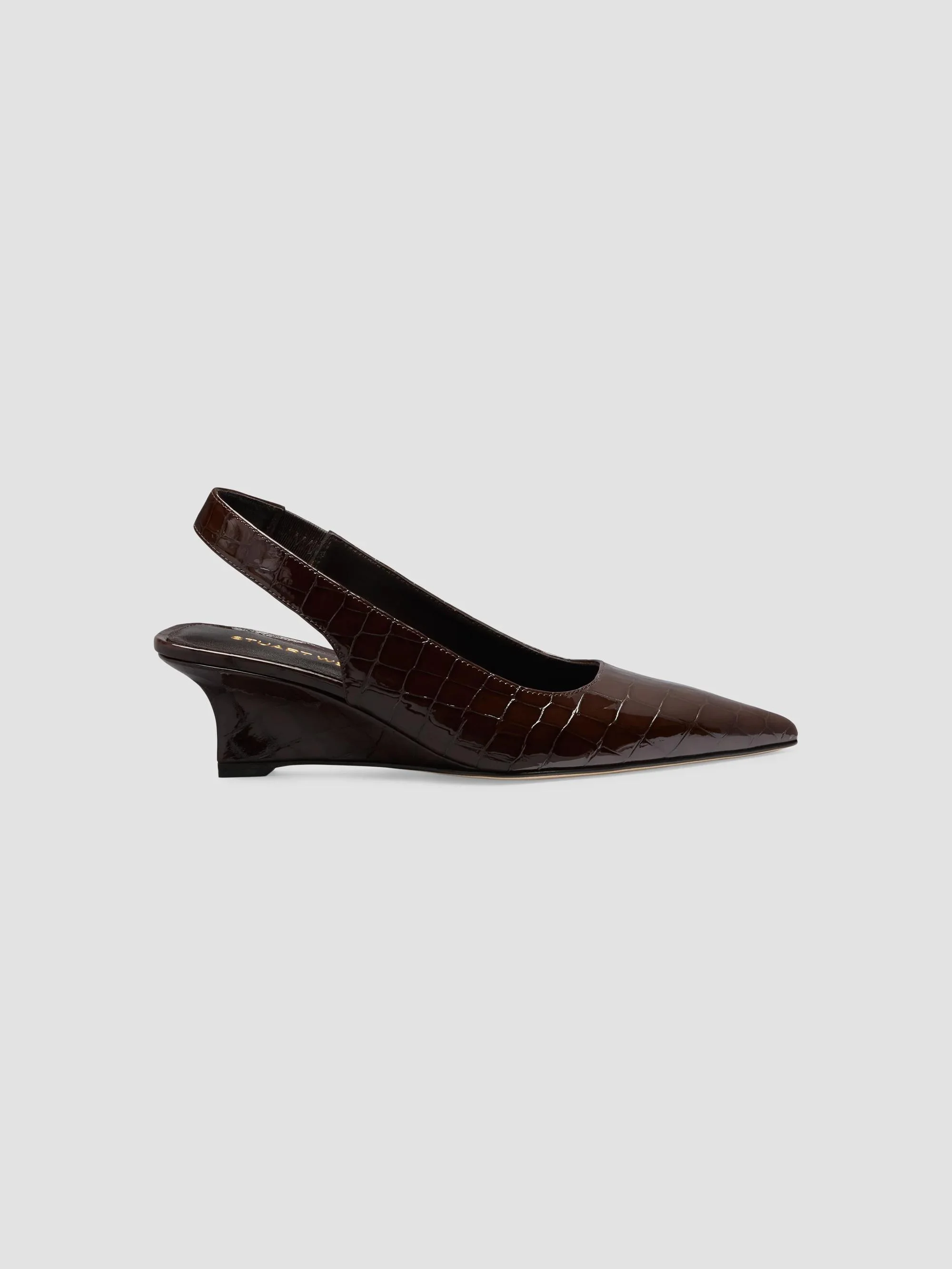 Women's Vinnie 50MM Croc-Embossed Patent Leather Slingback Pumps - Midnight Espresso - 1