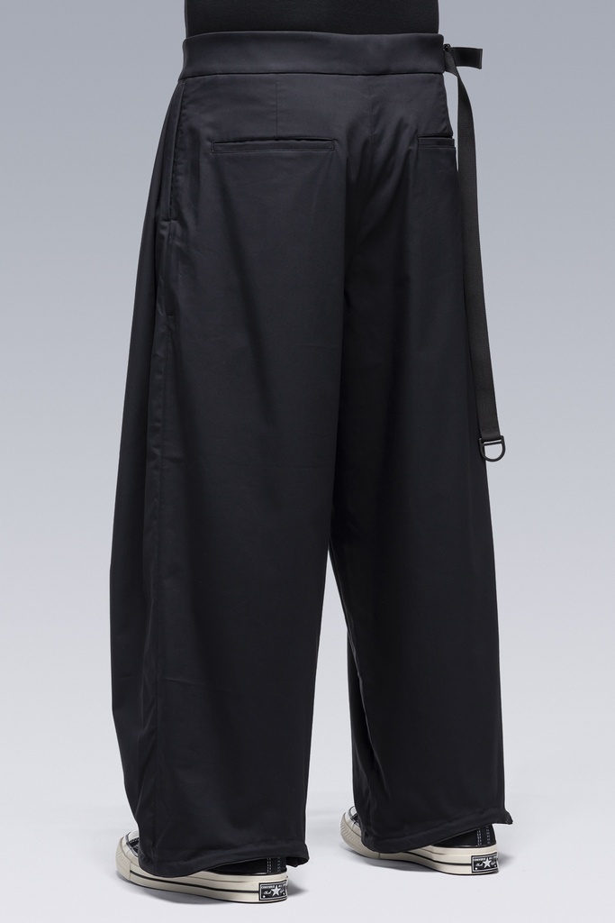 P48-CH Micro Twill Pleated Trouser Black