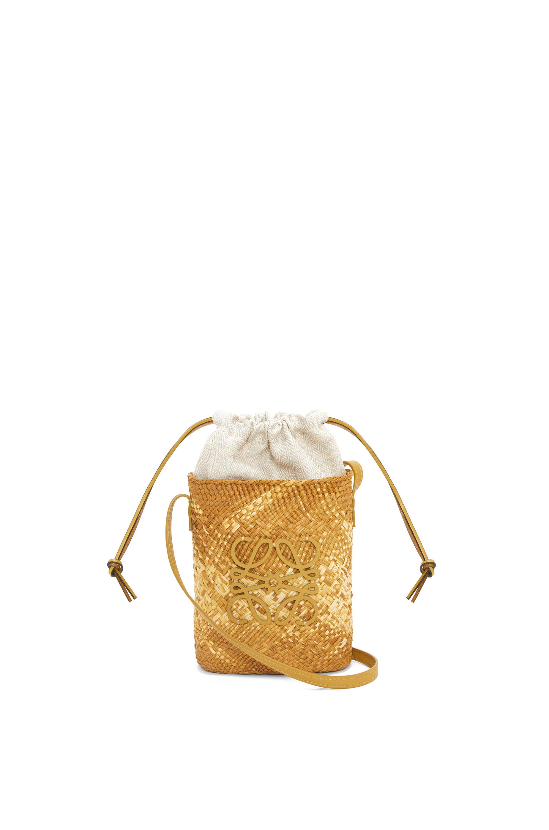 Square pocket in iraca palm and calfskin - 1