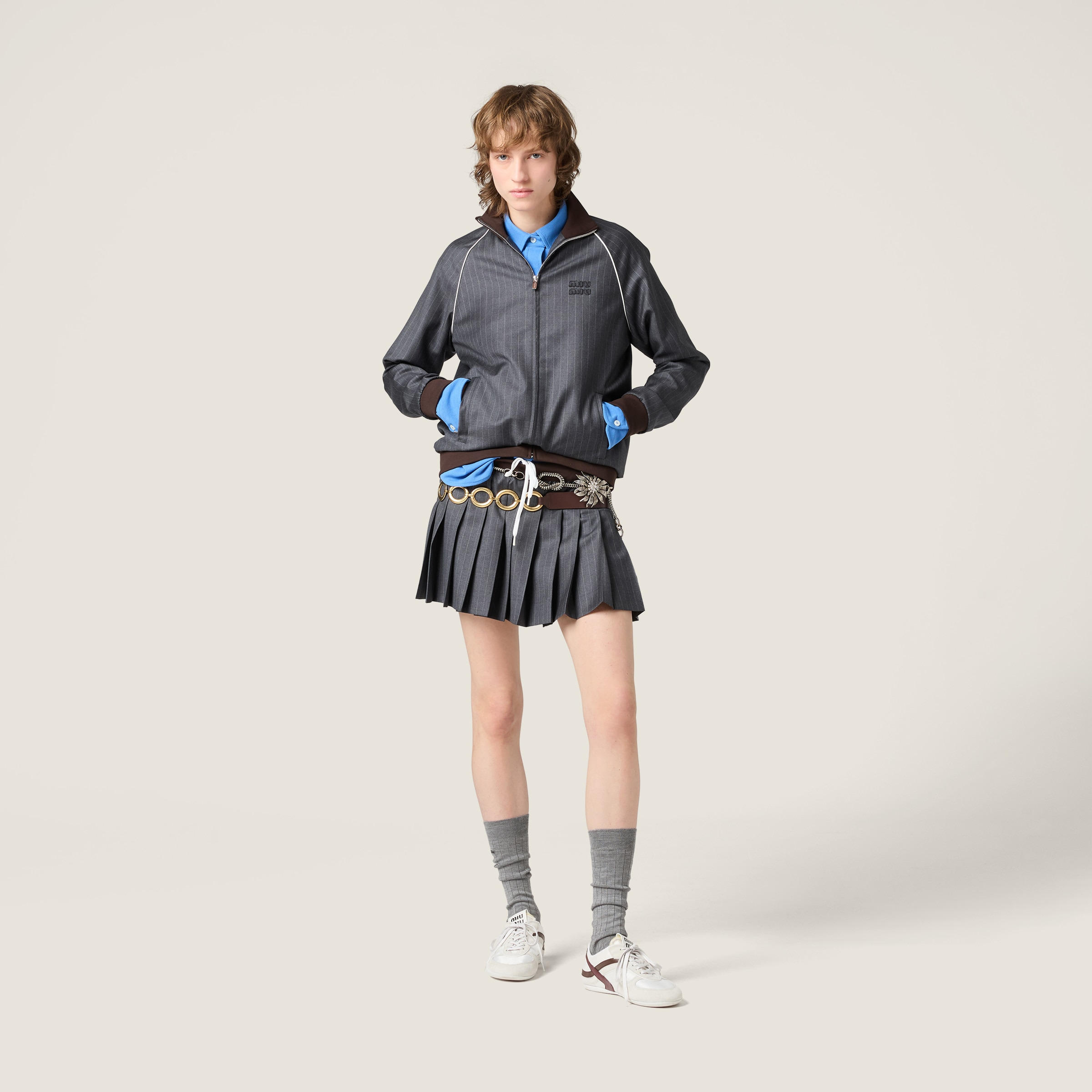 Pleated Pinstripe miniskirt - 2