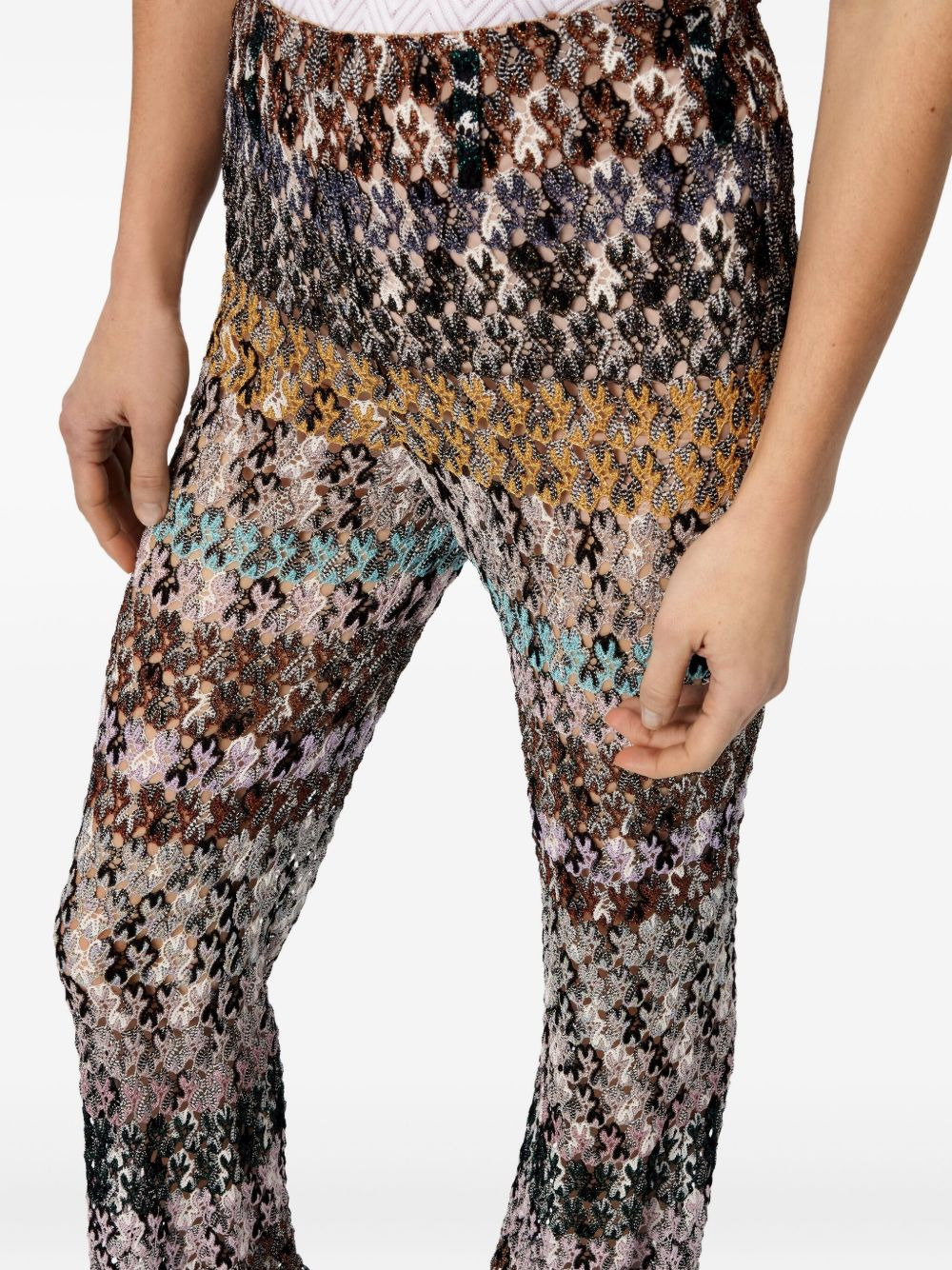 striped flared trousers - 4