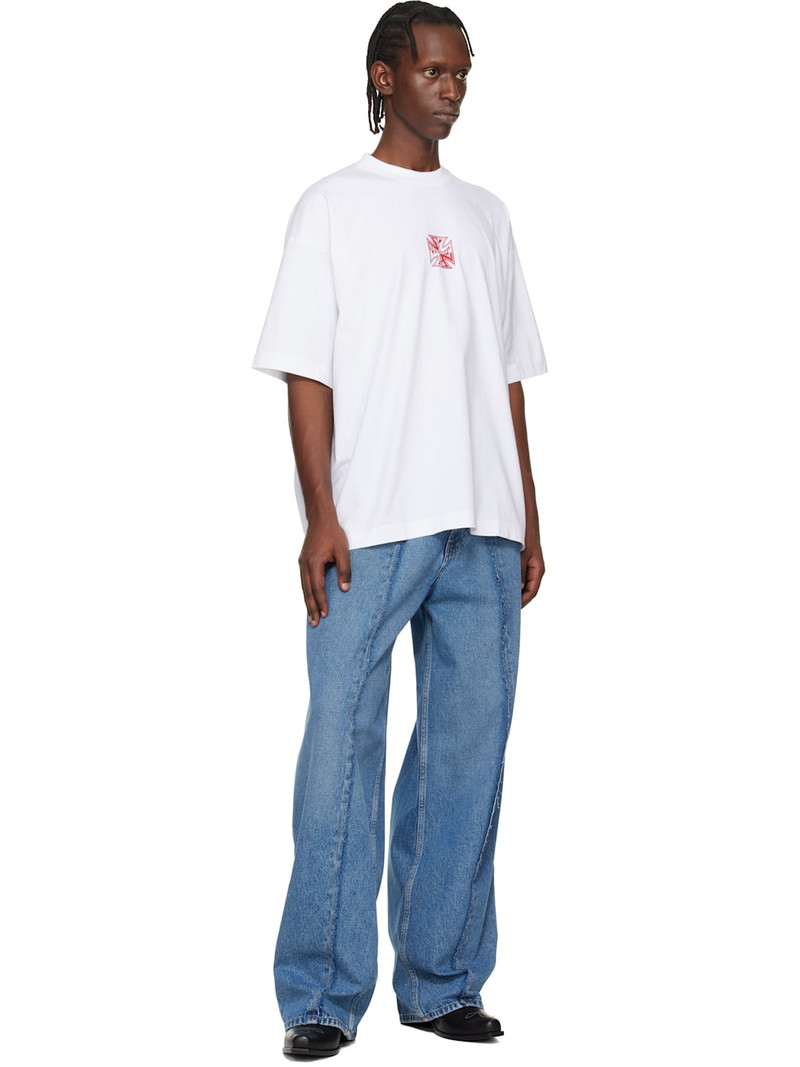 VETEMENTS White Double Biker Cross Logo T-shirt outlook