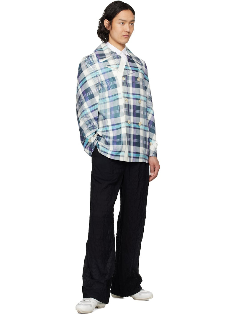 Comme des Garçons SHIRT Blue & Gray Twill Garment Printed Blazer outlook