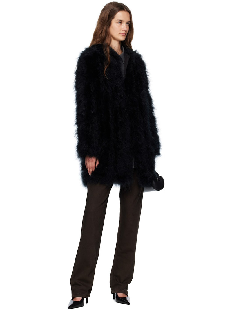 Yves Salomon Black Long Feather Coat outlook