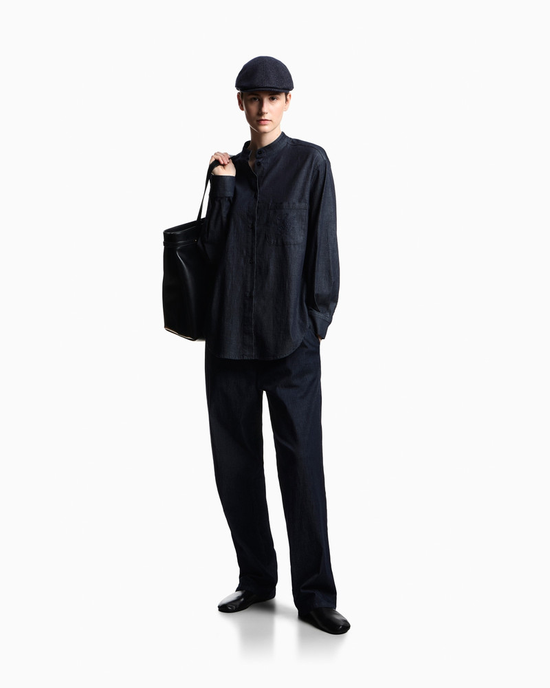 LIGHTWEIGHT DENIM DRAWSTRING TROUSERS 2
