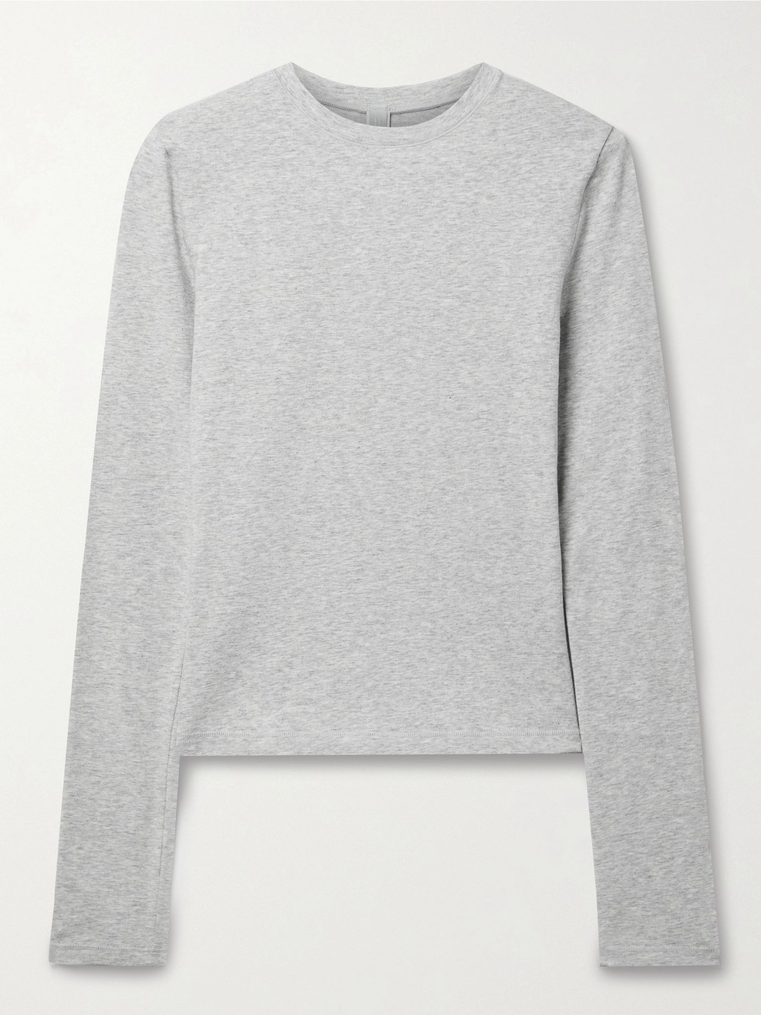 Stretch-cotton jersey top - Light Heather Gray Light gray - 1