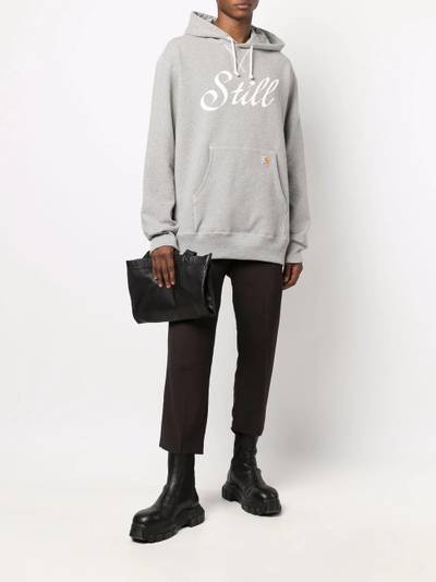 Junya Watanabe MAN slogan-print cotton hoodie outlook