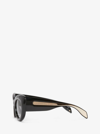 Alexander McQueen Women's The Curve Cat-eye Sunglasses in Black outlook