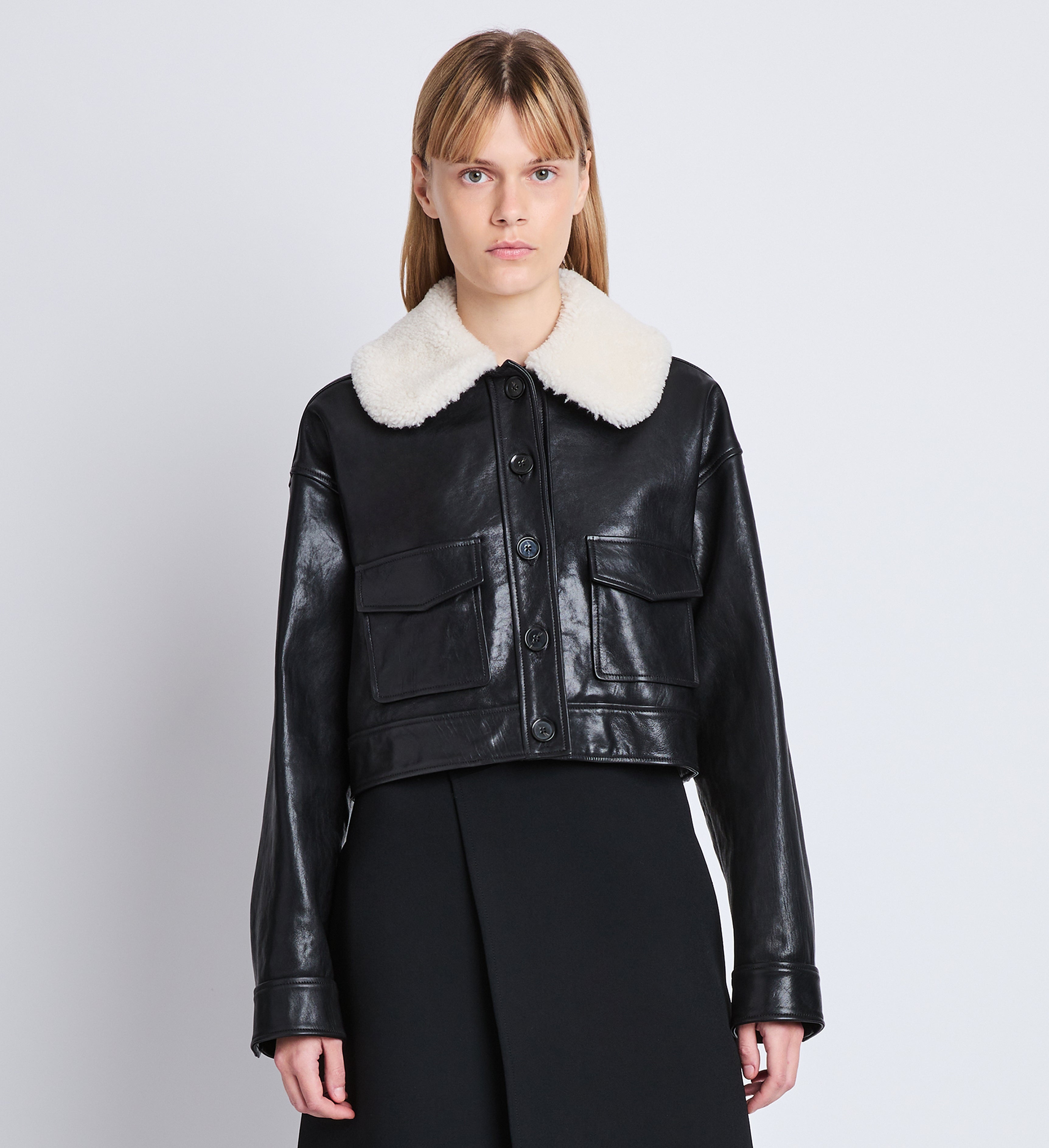 Judd Jacket With Shearling Collar in Leather - 2