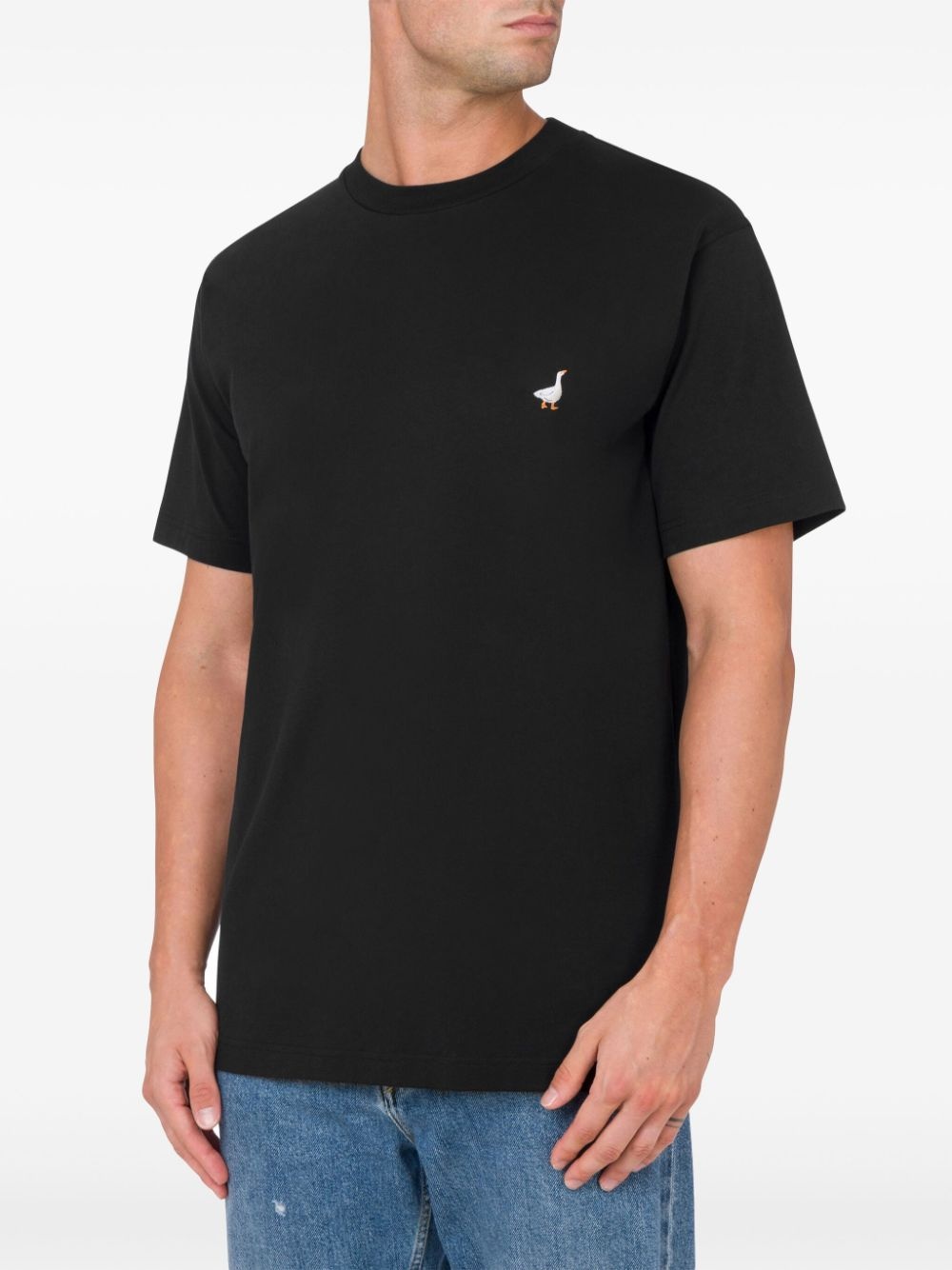 duck-embroidered cotton T-shirt - 2