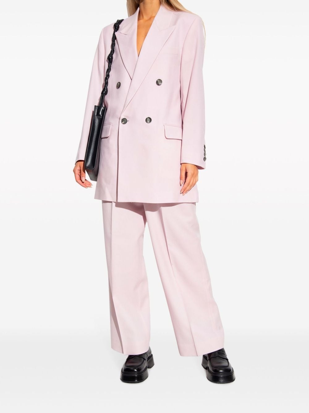 virgin wool double-breasted blazer - 3
