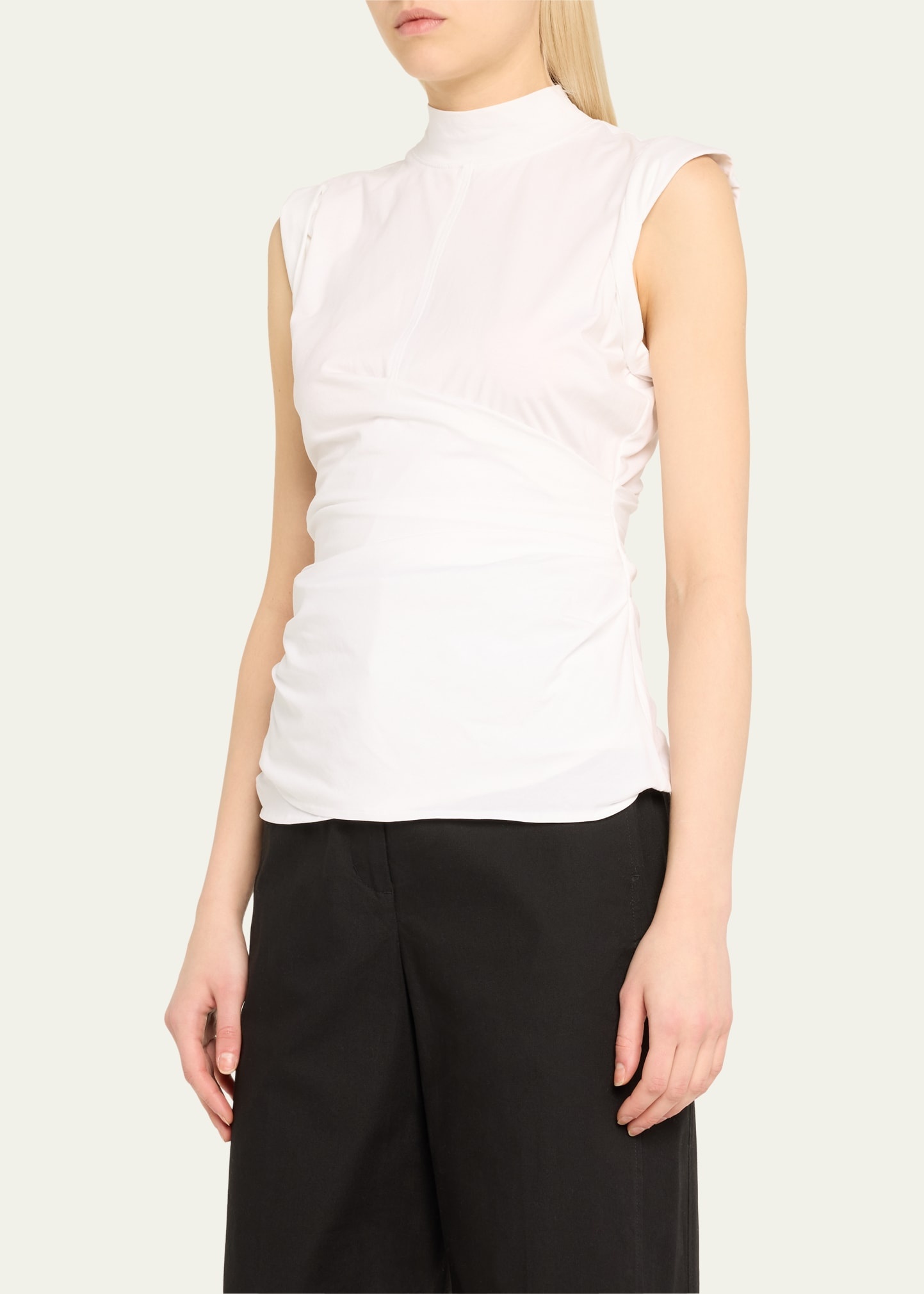Draped Mock-Neck Tank Top - 4