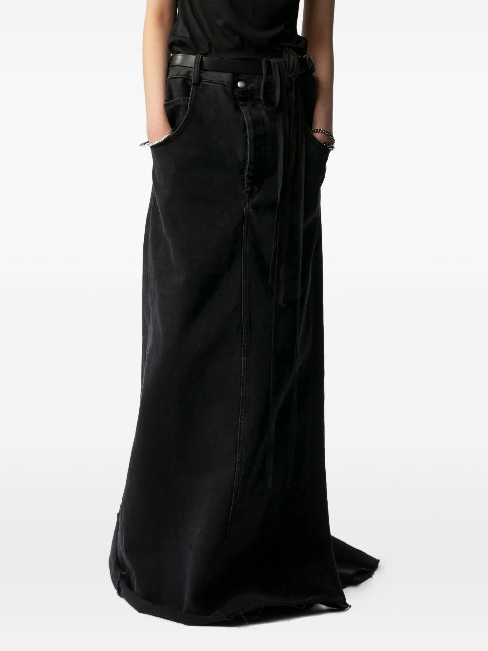 Goele high-waisted denim maxi skirt - 3