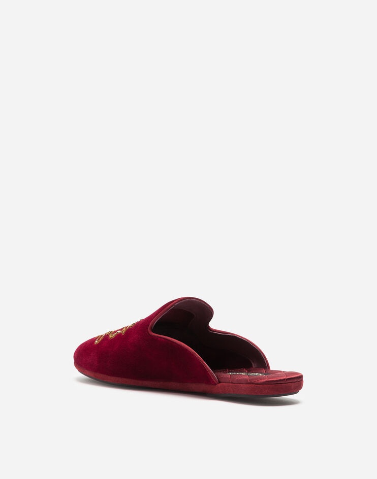 Velvet slippers with embroidery - 3