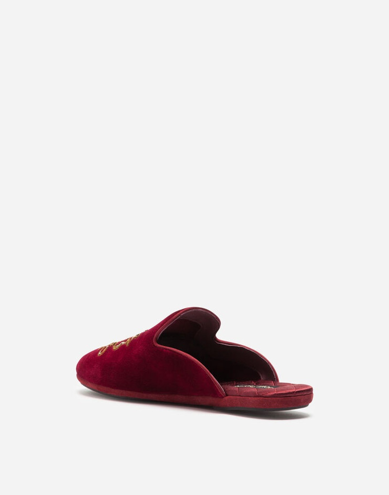 Dolce & Gabbana Velvet slippers with embroidery outlook