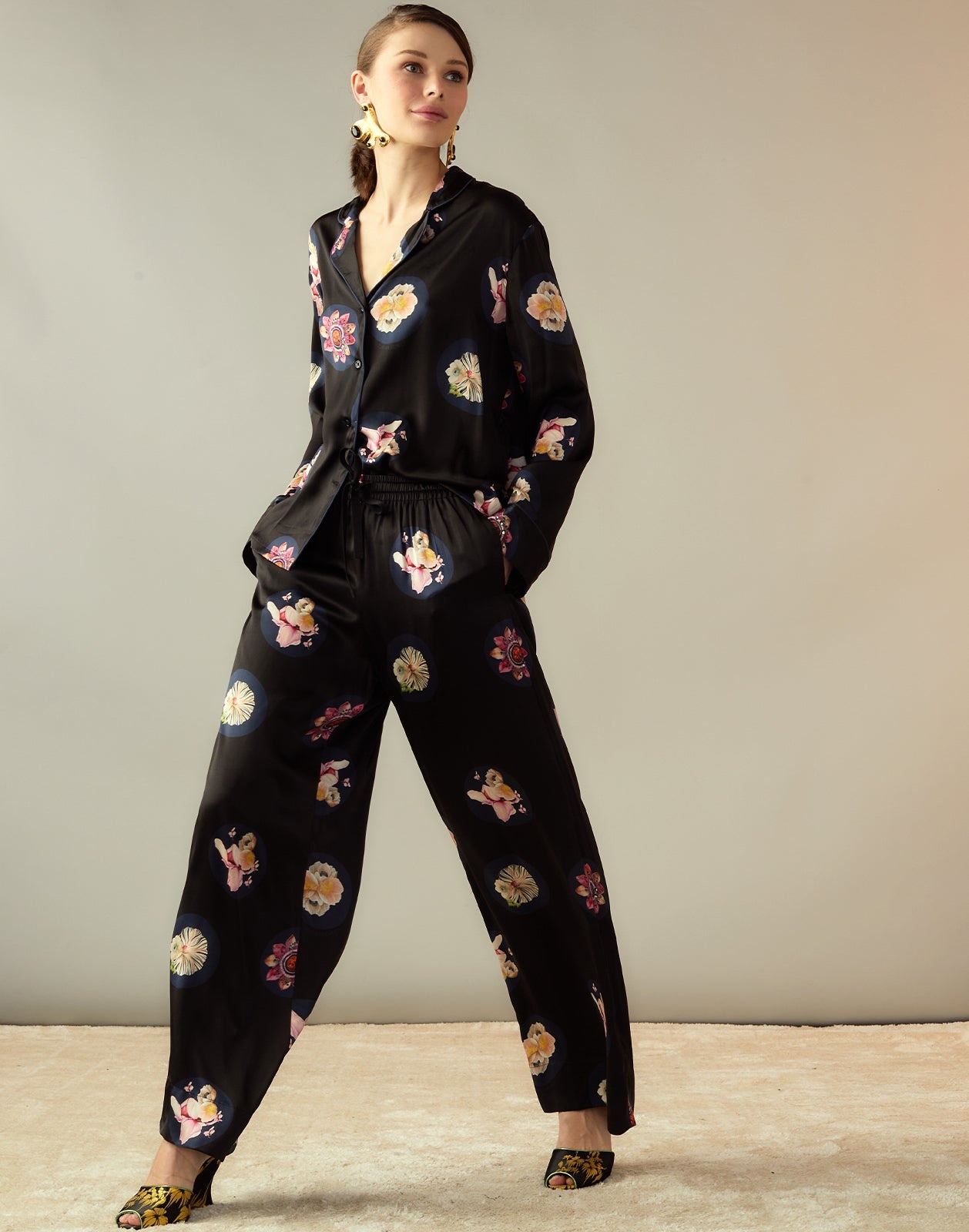 Moonlit Petal Silk Pant - 8