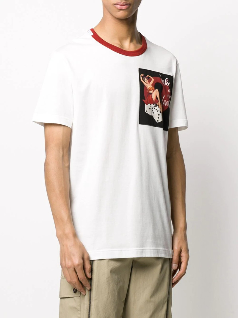 pin-up print patch T-shirt 3